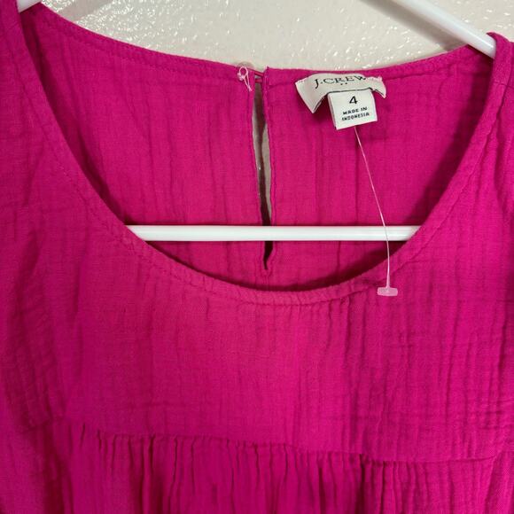 J Crew Cotton Gauge Sleeveless Cute Mini Dress US Women's 4 New - Picture 4 of 7